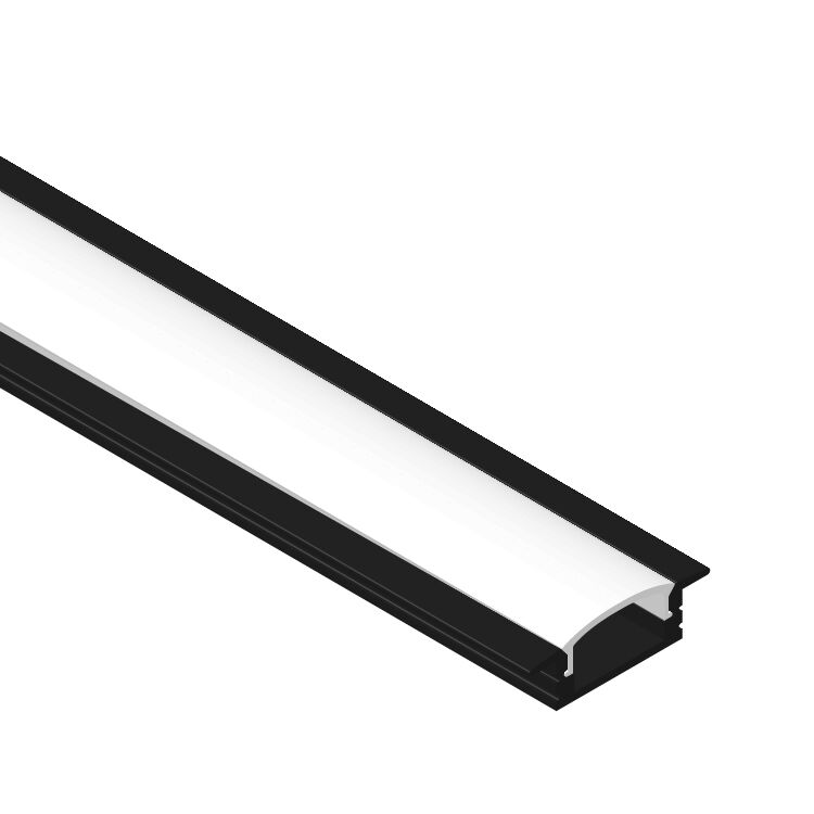 Perfil De Aluminio De EMBUTIR 17x7mm, Cover Opal, NEGRO 2m