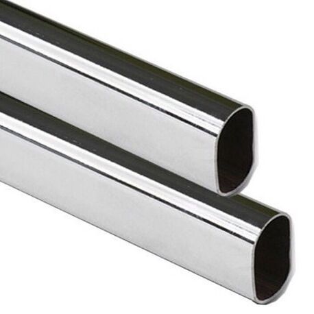 Caño oval cromo x 3 mts Herrajes Crovara x 5 unidades